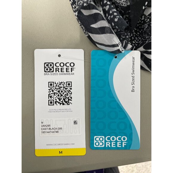 Coco Reef Enchant Cover Up Dress Size Medium Black White Beach Tropical Swim NEW - Picture 6 of 10